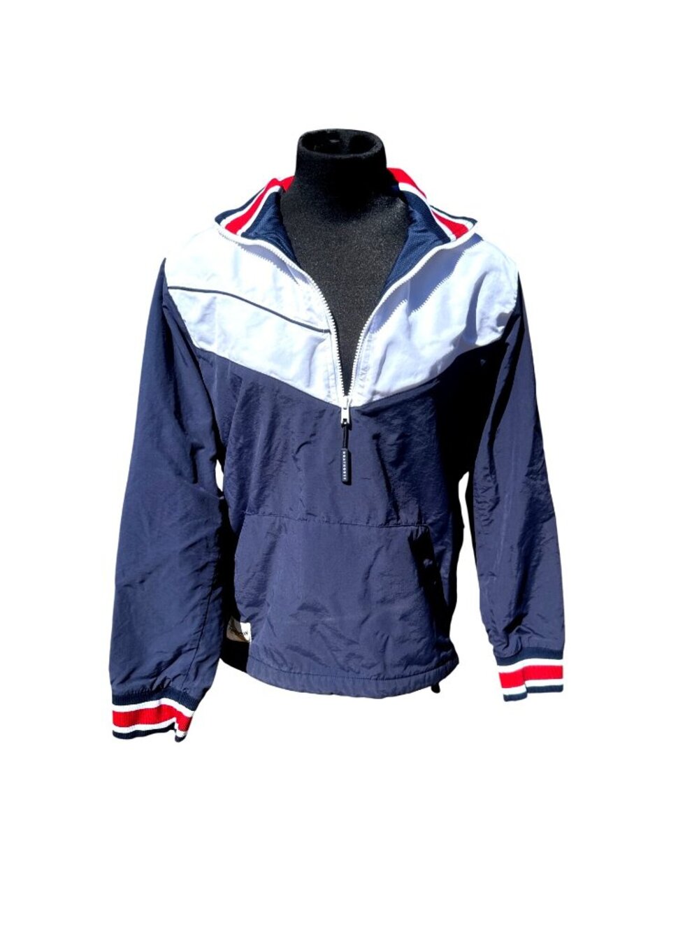 Boathouse Large Tracksmith Navy White Half Zip Rowing Pullover Retro Cuffs Prep - Picture 10 of 11